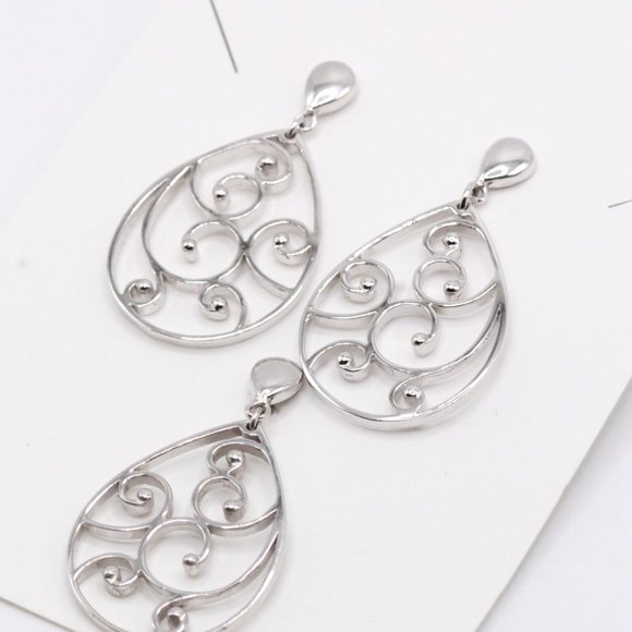 MACKECH MEXICO STERLING SILVER CUT OUT NOS PENDANT SET - Picture 3 of 5